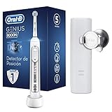 Oral-B Genius 8000N Elektrische Zahnbürste/Electric Toothbrush, 5 Putzmodi für Zahnpflege & Bluetooth-App, Reiseetui, Designed by Braun, silb