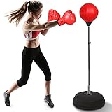 Erwachsene Boxtraining Set, Punchingball Boxstand Punching Stand Fitness Ball Trainer Speed-Ball für Erwachsene Teenager, Höhe verstellbar 125-140