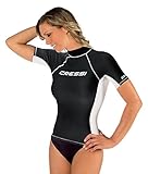 Cressi Damen Rash Guard Kurzarm, UV-Schutz UPF 50+, Schwarz/Weiß, M/3 (40)