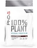 PhD 100% Plant Vegan Protein Pulver Belgian Chocolate - Hochwertige Pflanzliche Proteinquelle - Eiweißpulver mit Sehr Guter Löslichkeit - Proteinreich, Low-Carb - 1 kg, Belgian C