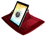 TheirART - Komfortabler Halter für Tablet/iPad/Laptop Kompatibel mit Geräten bis 13″ in Form eines Dekorativen Kissens mit Klappstütze 30x40cm zum Lesen von Büchern/E-Books/Kinderbüchern (bordeauxrot)