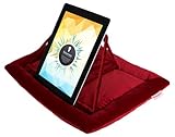 TheirART - Komfortabler Halter für Tablet/iPad/Laptop Kompatibel mit Geräten bis 13″ in Form eines Dekorativen Kissens mit Klappstütze 30x40cm zum Lesen von Büchern/E-Books/Kinderbüchern (bordeauxrot)