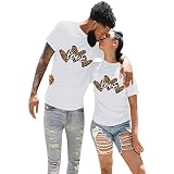 CHENGZI Matching Couple T-Shirt Her Queen His King Partner-T-Shirt Damen und Herren Couple-Shirt Geschenk für Verliebte 1 Stück