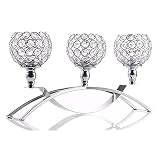 Decorations Kristall Kerzenhalter Kristallschale Esstisch Kerzenhalter Schrank Kerzenhalter Schmuck Hochzeit Geburtstag Party Restaurant Home (Color : Silver)