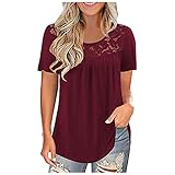 T-Shirt Damen Damenoberteile Tee Top Shirt Oberteile Regular Fit Streetwear Bequem Vintage Teenager Mädchen Tops Kurzarm Bedruckt Sweatshirt Motiv Sommer Büg