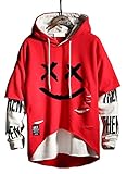 Hello MrLin Herren Techwear Hip Hop Hoodie Japanischer Streetwear Patchwork Urban Jump
