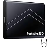 YZBBSH Tragbare Externe Festplatte SSD 500GB 1TB 2TB 4TB 6TB 8TB 12TB 16TB Typ-C Solid State Drive USB 3.1 540MB/s Tragbare UltradüNne Mobile Festplatte Laufwerk, 4TB,Black