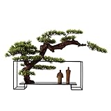 IAOHUO Artificial Tree Künstliche Bonsai Baum Dekoration Metall Rahmen Abstrakte Charakter Dekoration Realistische Nadelbaumbüro Gefälschte Pflanze Künstlicher Bonsai-B