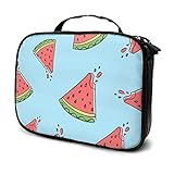 NMTUHAO Wassermelone Kosmetiktasche Kosmetik Aufbewahrungstasche Reise Kosmetiktasche Große Kapazität Kosmetiktasche, Schwarz , Einheitsgröße, Taschenorg