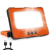 30W LED Arbeitsstrahler Akku, LED Baustrahler Wasserdicht, Tragbare Wiederaufladbare Campinglampe, 4 Lichtmodi, 2 Ladenmethoden, für Bauscheinwerfer für Werkstatt, B