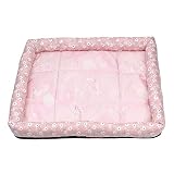 ERTGDS Hunde Kühlmatte, Sommer Haustier Kühlmatte, Ungiftig Tragbar Wendbar Waschbar Faltbare Bequeme Hundekissen, Quadratisches Haustier Kühl Schlafen Pad für Hund Katze Kaninchen H