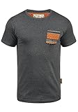 Indicode Paxton Herren T-Shirt Kurzarm Shirt mit Rundhalsausschnitt Regular Fit, Größe:XL, Farbe:Grey Mix (914)