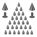 sinzau Spitznieten, 100 Stück Punk Nieten, für DIY Leder, Kleidung, Hüte, Geldbörsen, Handwerk, Dekorationen, Schw