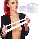 Doppelseitig Transparent Fashion Tape, extra stark und breites Modeband, Klebeband Unsichtbarer Kleber für Kleidung Rolle 2er Set 3cm und 1,8 cm breit, 5m lang, haltb