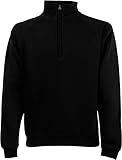 Fruit of the Loom Herren Zip Neck Sweat Sweatshirt, Schwarz (Black 101), Larg