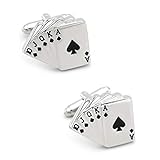 yafuren Casino Gambling Poker Design Royal Flush Manschettenknöpfe Qualität Messing Material Silber Farbe Manschettenknöpfe Manschettenknöpfe, Hochzeit Manschettenknöp