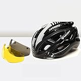 Fahrradhelm MTB Helm Atmungsaktiv Ultraleicht Helm, 2 Abnehmbarer Magnetische Visier Schutzbrille, für Herren Damen Erwachsene Radhelm Einstellbarer Sicherheitsschutz Skateboarding Helm,G,61