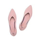 Flache Damen-Ballettschuhe mit spitzem Zehenbereich, niedriger Keilabsatz, bequeme Slip-On-Schuhe für Frauen, klassische weiche Schuhe, rose, 39 EU