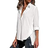 Casual Turndown Collar Saum Seitige Knöpfe Dekor Blusen Strand Loose B