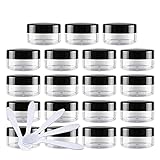 ZEOABSY 60 Stück, 10ml Leerdose klarer Tiegel, Cremedose Leer Transparent Dose mit Schwarz Schraubverschluss Reise Döschen, für Lotion, Mini-Kerzen, Nailart Lippenbalsam C