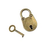 HMF Vintage Deko Vorhängeschloss mit Schlüssel | 3,8 x 2,5 x 1 cm | B