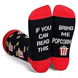 Qirun Unisex Lustige Spruch Crew Socken If You Can Read This Popcorn Sushi Tacos Strumpfw