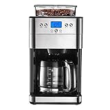 Kaffeebereiter, Kaffeemaschine Kaffeemaschine, Kaffeemaschine, Espressomaschine, vollautomatische Schleifbohnen 1.8L, Tropffilter Kaffeemaschine Haushalt, Multifunktions können Tee mit Bräunenbrauen,