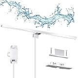 ERWEY 2 in 1 LED Spiegelleuchte 60CM Badleuchte IP44 Spiegellampe Badlampe Kaltweiß Schminklicht Badezimmer 230V Aufbauleuchte Schrank-Beleuchtung Bad Klemmleuchte 6000K 8W