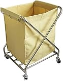 GHCXY Bewegliche Wagen, Haushaltsmittel, Servierender Wagen Faltbar Waschküche Mit Rädern Robust, Rolling Hamper Sorterwagen Mit Tasche, Max. Last 200Kg