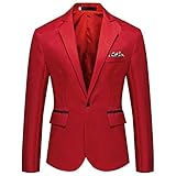 Herren Revers Anzug Blazer Männer Slim Fit Anzug Regular Fit Blazer Suit EIN Knopf Business Anzüge Einfarbig für Business Hochzeit Party Frühjahr Jacke Herren Mantel Männer Outwear Modern B