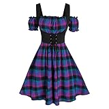 Writtian Damen Bayerisches Bierfest Kostüme Frauen Oktoberfest Karneval Trachtenkleid Mittelalter Vintage Maidservant Kleid Cosplay Kostüm Mini Dirndl Kleid Sexy M