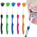 Soft Micro Nano Zungenreiniger Zungenbürste, 5 Stück Zungenputzer mit Zungenschaber und Silikon griff für Erwachsene Männer Frauen Kinder Mund Zahnpflege, verhindert Mundg