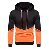 WSDZN 2021 Herrenmode Lässig Einfarbig Langärmeliges Kapuzen-Sweatshirt, Bequemes Warmes Oberteile Herbst Winter, Pullover mit Taschen, Klassische Lockere Sportbekleidung, Jogginganzug