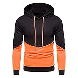 WSDZN 2021 Herrenmode Lässig Einfarbig Langärmeliges Kapuzen-Sweatshirt, Bequemes Warmes Oberteile Herbst Winter, Pullover mit Taschen, Klassische Lockere Sportbekleidung, Jogginganzug