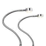 LED Bettleuchte Leseleuchte Bettlampe Flexleuchte chrom silbergrau Touch Schalt, Farbe:verchromt, Größe:2er S