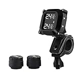 Goodtimera Motorrad TPMS Reifendruckkontroll, Wasserdicht Blitz Proof Allgemeines Drahtloses Motorrad Reifendruckkontrollsystem 2 Externe Interne Kenntnisse Für Zwei Räder M