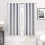 MIULEE 2er Set Verdunklungsvorhang Blickdicht Vorhang Gardinen Raumverdunkelung mit Ösen Thermogardine Ösenvorhang Verdunkelungsgardinen für Schlafzimmer Wohnzimmer, 117x137 cm, Grauweiß