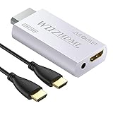 AUTOUTLET Wii zu HDMI Adapter, Wii Hdmi 1080P/720P Full HD Konverter, mit 3,5mm Video Audio Ausgang Buchse und 1m HDMI Kabel, für Nintendo Wii, TV Monitor Beamer Fernseher, weiß