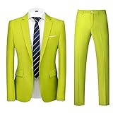 FAZA 2 Stück Herren-Anzug, Blazer für Herren, formell, Suit Slim Fit Wedding Dinner Tuxedo, für Herren, Business, Casual, Hose, 15 Farb