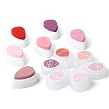 Funxim Stempelkissen Rosa Ink Pad Fingerabdrücke Set, zum Papier Handwerk Stoff Malerei Basteln und zum kreativen Gestalten 6er S