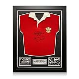 Exclusive Memorabilia Wales Rugby-Shirt signiert von Gareth Edwards, JPR Williams und Phil Bennett. G