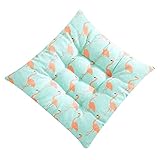 Larew Bequeme Stuhl-Sitzpolster Quadratische Stuhlkissen Blumenmuster Warme Stuhlkissen Für Heimbüro Baumwolle 40*40cm Flamingo Grü