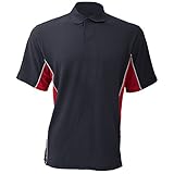 Gamegear Track Herren Piqué Polo-Shirt, Kurzarm, Einsätze in Kontrastfarbe XXL,Marineblau/Rot/Weiß