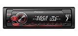 Pioneer MVH-S110UB | 1DIN Autoradio mit RDS | rot | halbe Einbautiefe | 4x50Watt | USB | MP3 | AUX-Eingang | Android-Unterstützung | 5-Band Equalizer | ARC App