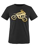 Comedy Shirts - Motorcross Motorrad - Jungen T-Shirt - Schwarz/Gold Gr. 152-164