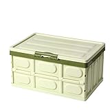 Box EIN Satz von 2 großen Kunststoff Faltbare Aufbewahrungsbehälter mit Deckel, faltende Aufbewahrungsbehälter Multifunktions- for Auto und den Hausgebrauch (Color : Green)