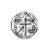 Thomas Sabo Damen-Bead Glaube, Liebe, Hoffnung Karma Beads 925 Sterling Silber geschwärzt Zirkonia schwarz K0138-643-11