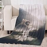 Kuscheldecke Bootfahren In Der Grauen Landschaft Fleece Decke Weiche Flauschige Plüschdecke Flanelldecke 150x200cm Schlafdecke Bettwäsche Wohnzimmer Sofadecke Pflegeleicht W