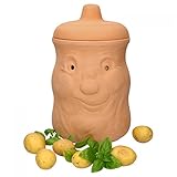 MamboCat Kartoffeltopf Terracotta Kartoffel-Behälter für ca 1500g Kartoffeln I Lustige Kartoffel-Aufbewahrungsbox Vorratsdose für Kartoffeln I Küchen Vorratsbehälter Kartoffeln mit Deck