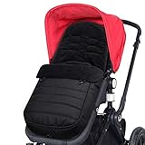 WD&CD Babyfußsack Einschlagdecke Babyschale WinterFußsack für Kinderwagen mit Fleece Gefüttert, Wasserdicht und Winddicht für Babyschale, Sportwagen, Buggys - Schw